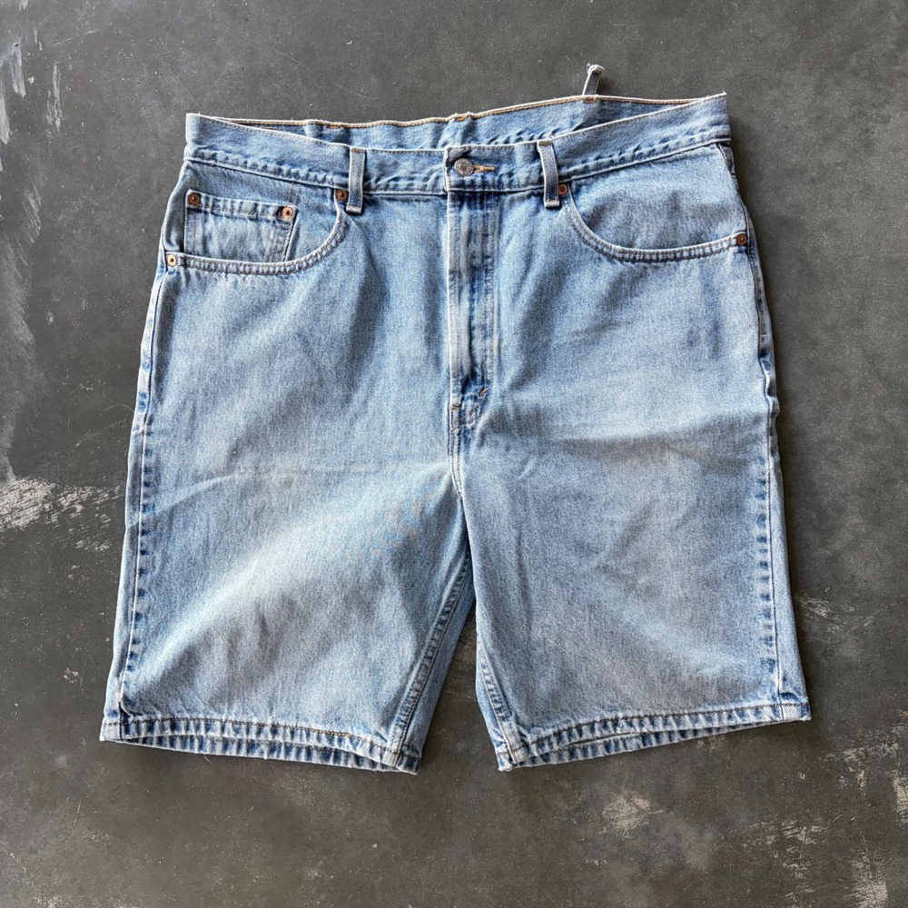 Levis 505 Regular Fit Denim Jean Shorts Light Wash Blue W38